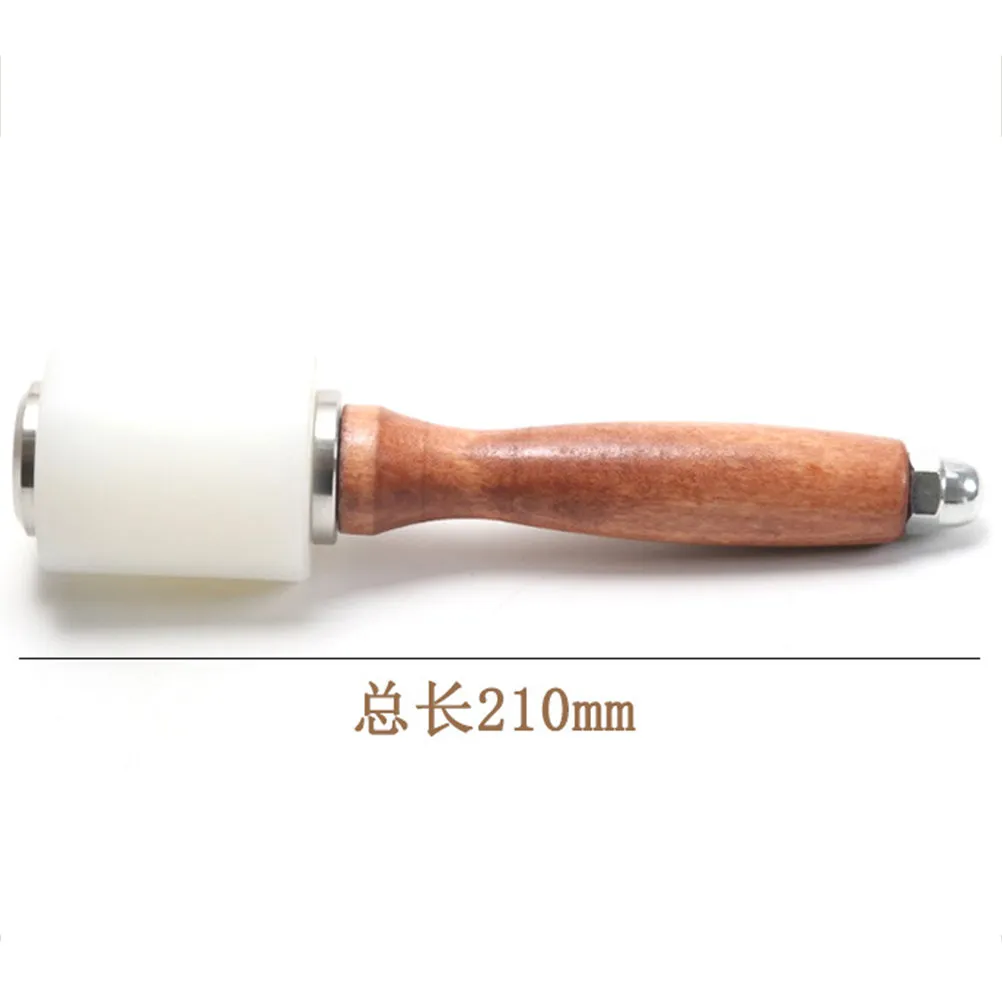 Professional Leathercraft Carving Hammer Nylon Face Solid Wood Handle 8.3inch for Embossing Stamping Carving Tool Sewing