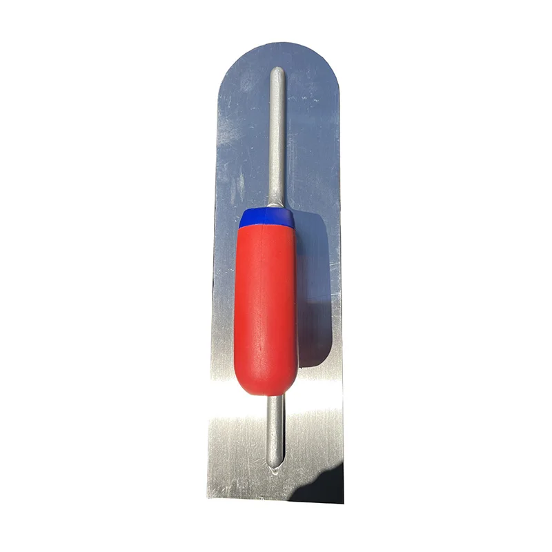 Carbon Steel Blade Plastic Handle Round End-Square Back Finishing Plaster Trowel Construction Concrete Spatula Tool
