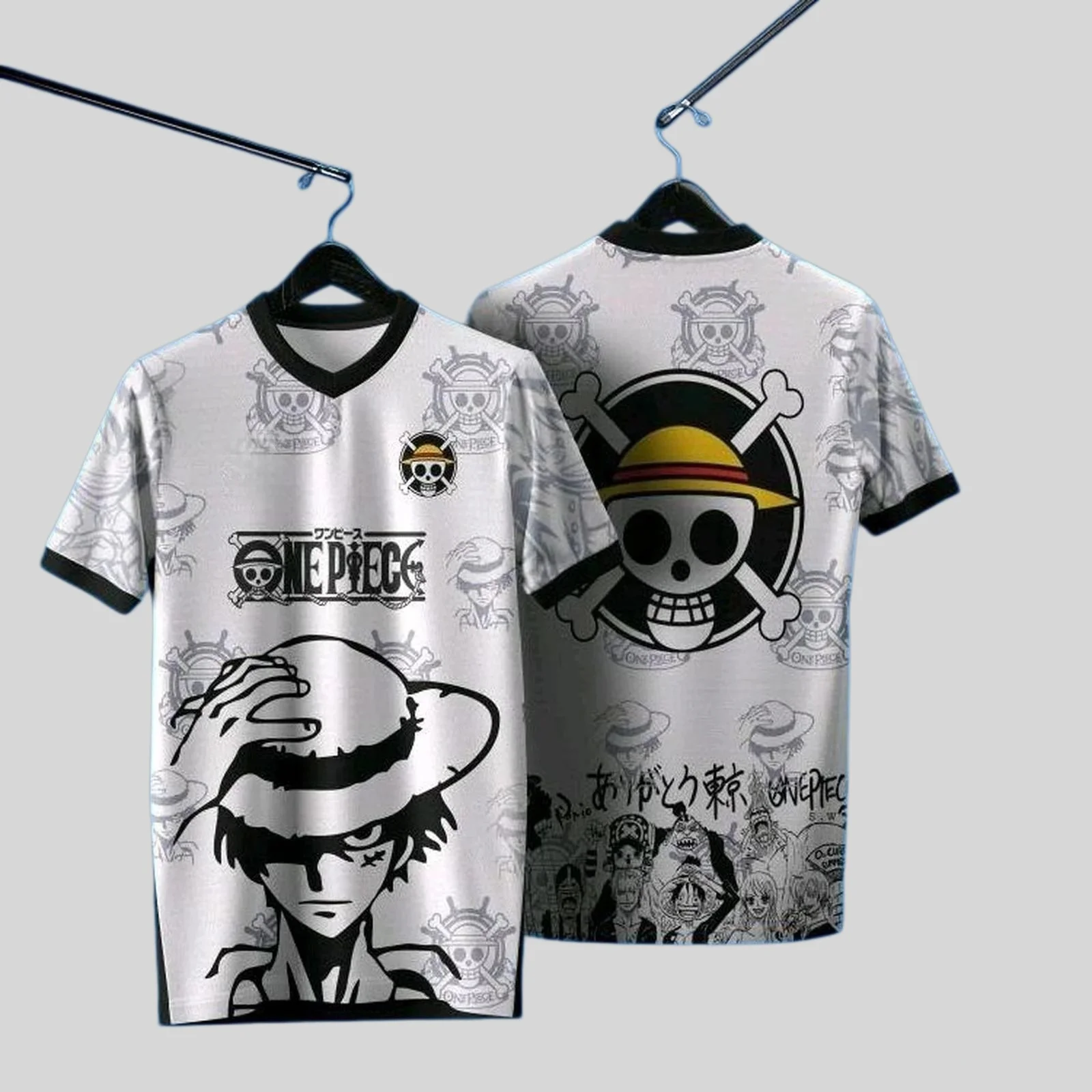 2026 Japanese Anime Bandai Dragon Ball One Piece Demon Slayer Short-sleeved T-shirt Spring/Summer Men's Jersey Sports Children's