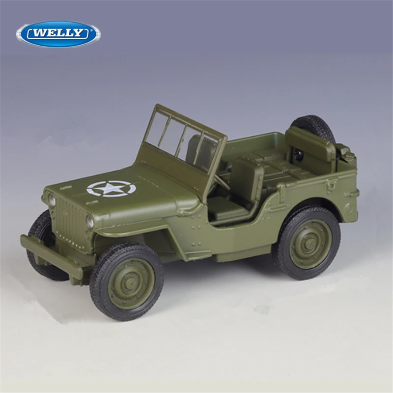 Welly 1:36 JEEP 1941 Willys MB سبيكة شاحنة تكتيكية نموذج سيارة مدرعة دييكاست النقل العسكري على الطرق الوعرة المركبات لعبة مجسمة للسيارة #6
