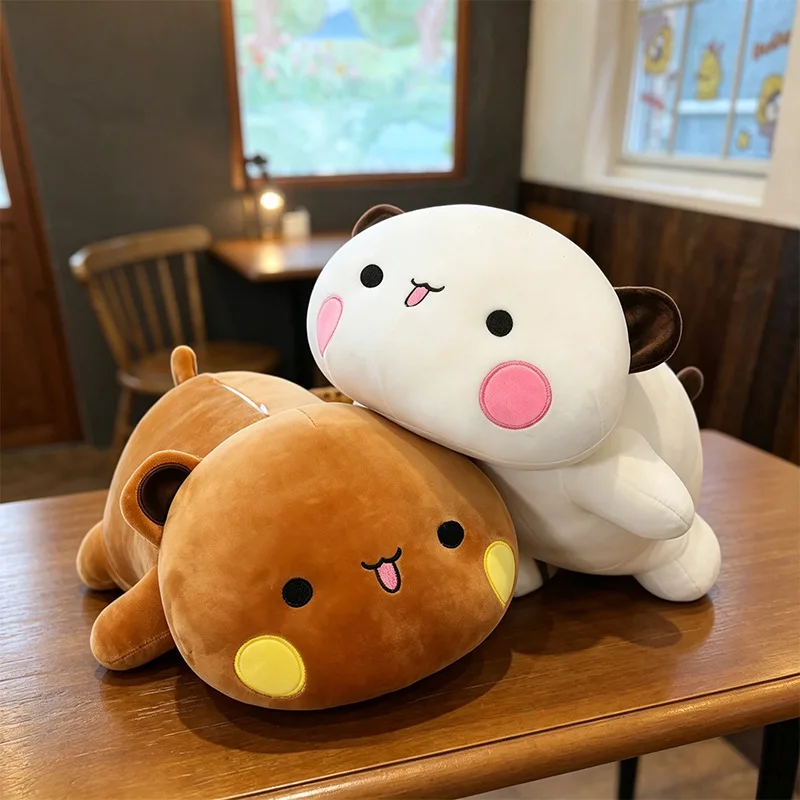 Cute Yi Er Bu Bu Prone Plush Toy Bear Stuffed Animal Soft Hugging Pillow Sleeping Leg Hug Cushion for Girls Women Best Gift Sofa