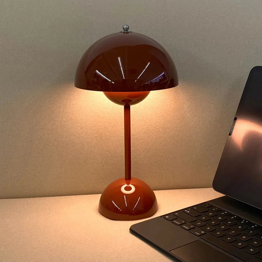 

Nordic LED Table Lamp Mushroom Desk Light Type-C Rechargeable Top Touch Switch Lantern Room Decoration Night Light