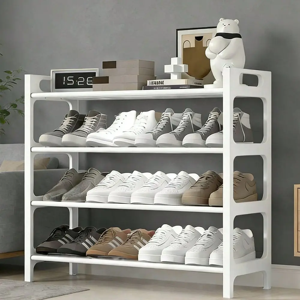 Stackable Shoe Rack, Household Storage Organizer, Free Standing Shelf For Entryway, Bedroom And Closet, Holds Multiple Pairs Of