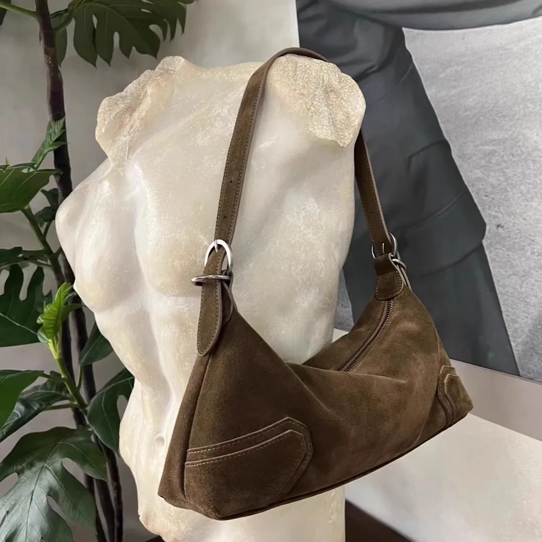 

Американский дизайн, роскошная замшевая кожа, ретро-фреска, мягкая кожа, крутая мотоциклетная сумка для девочек, сумка-тоут, повседневная однотонная сумка