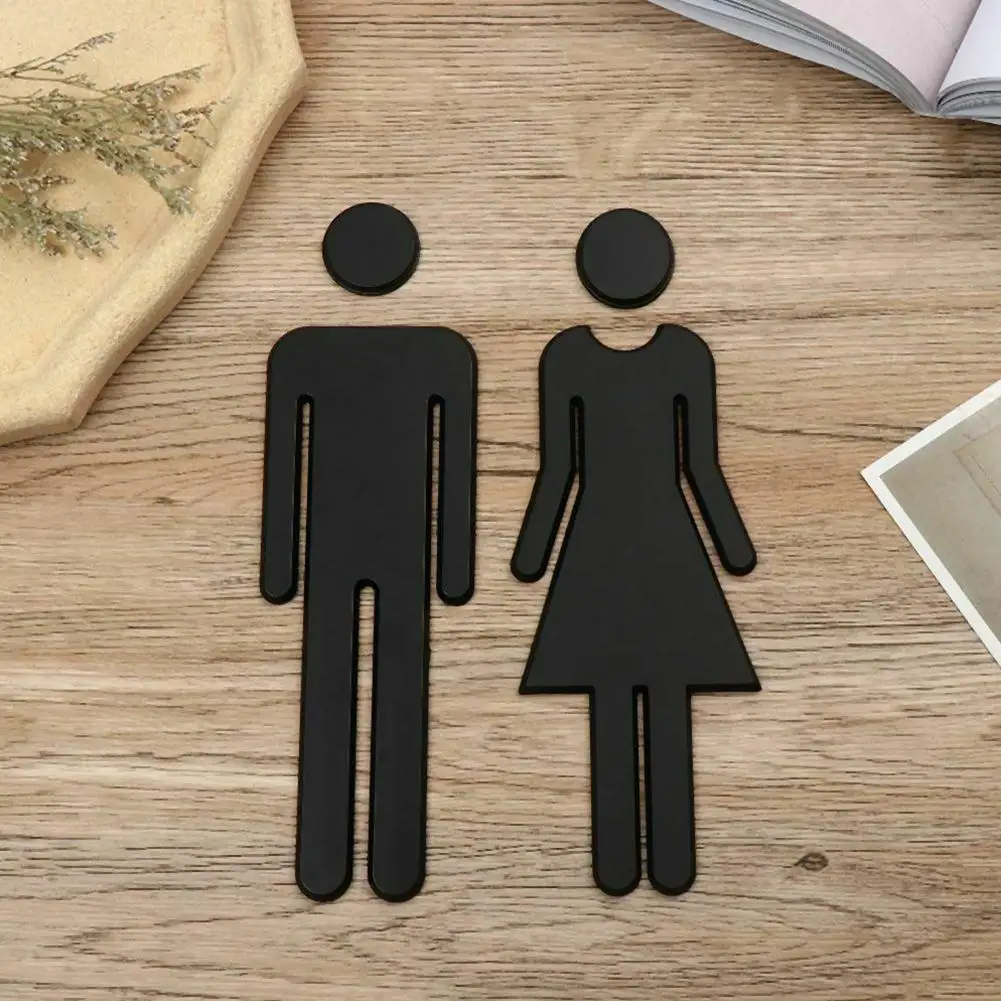 DIY Man & Woman Toilet Sticker WC Door Sign Decals Toilet Signs Restroom Washroom Signage Plaque Wall Sticker Decor Removable