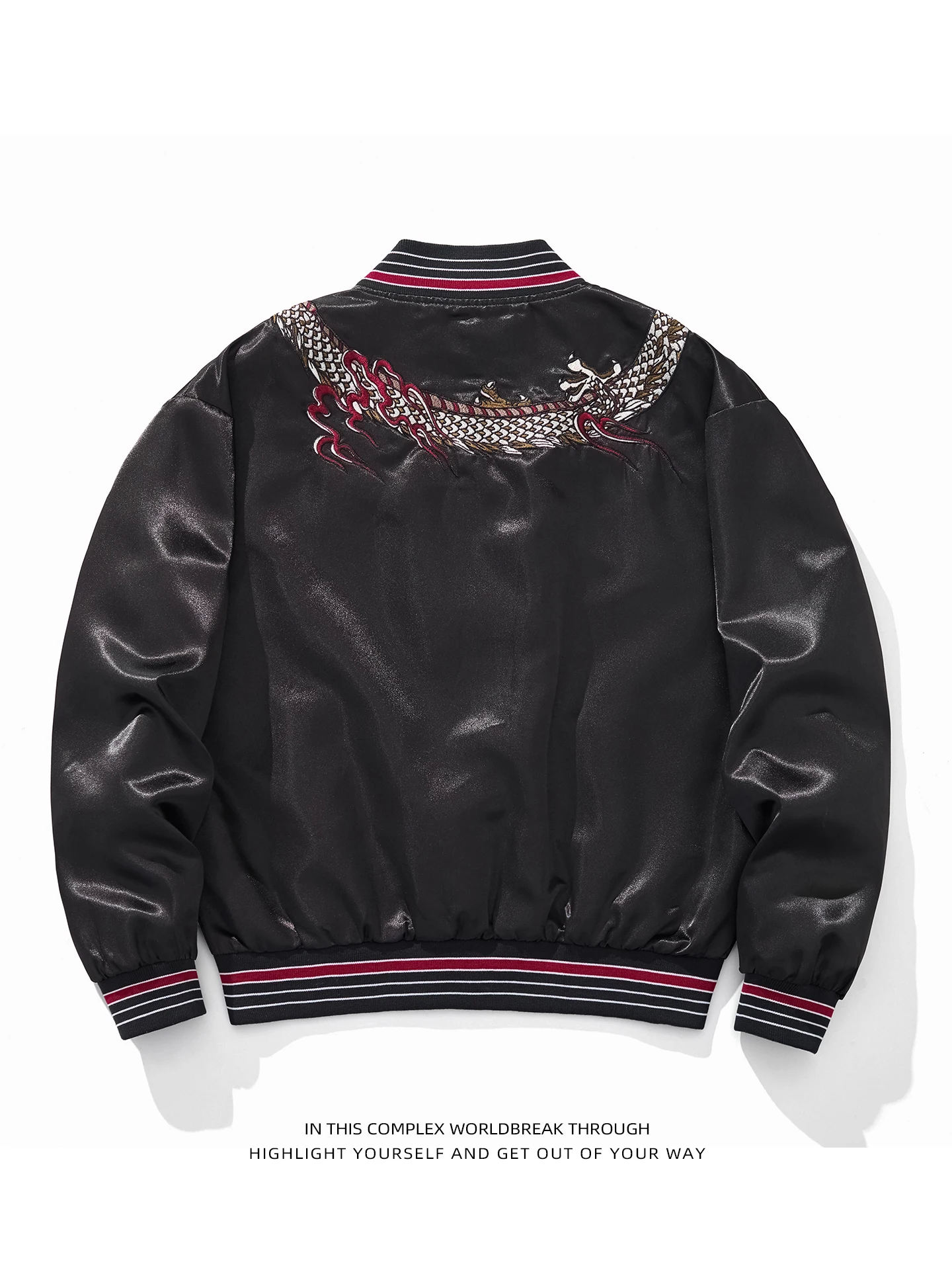 Autumn New Style Dragon Embroidery Heavy Industry Hamatsu Jacket Men's Loose Baseball Uniform Chinese Trending Style Jacket