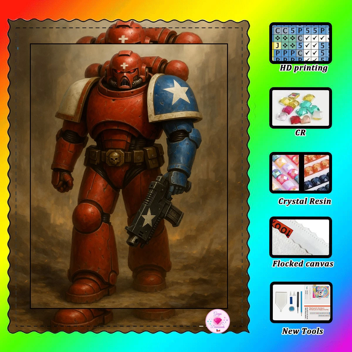 

【Gheys_ Diamond Art】Transformers Crystal AB Rhinestone Fairy Dust Rhinestone Perfect Resin Diamond
