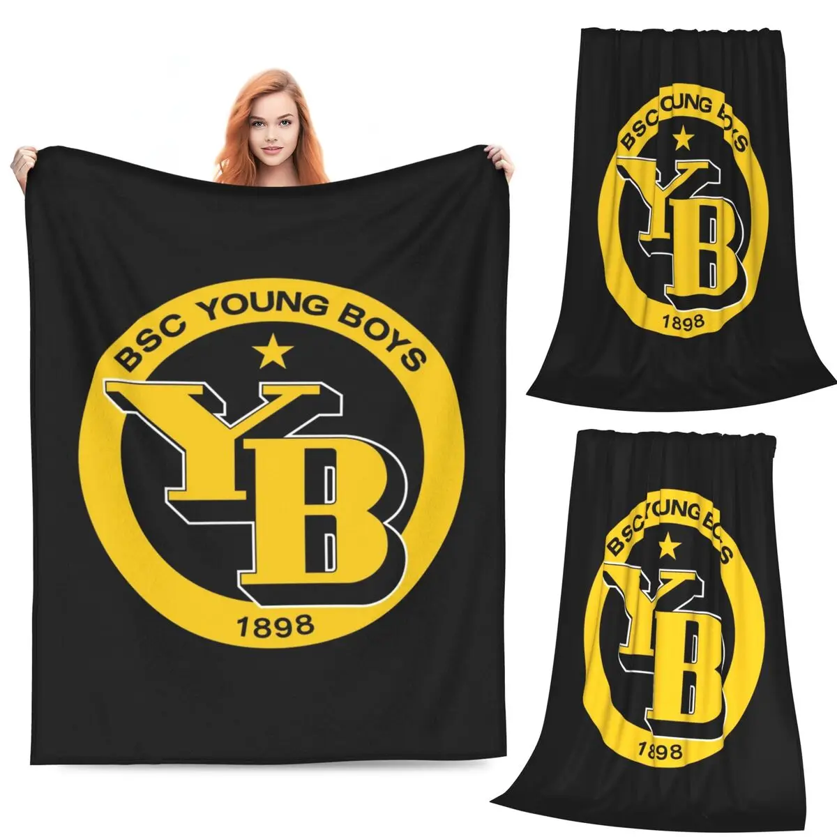 

BSC Young Boys Swiss Football Sports Fans Bern Switzerland Blanket Flannel Lightweight Throw Blankets for Couch Bedding Travel
