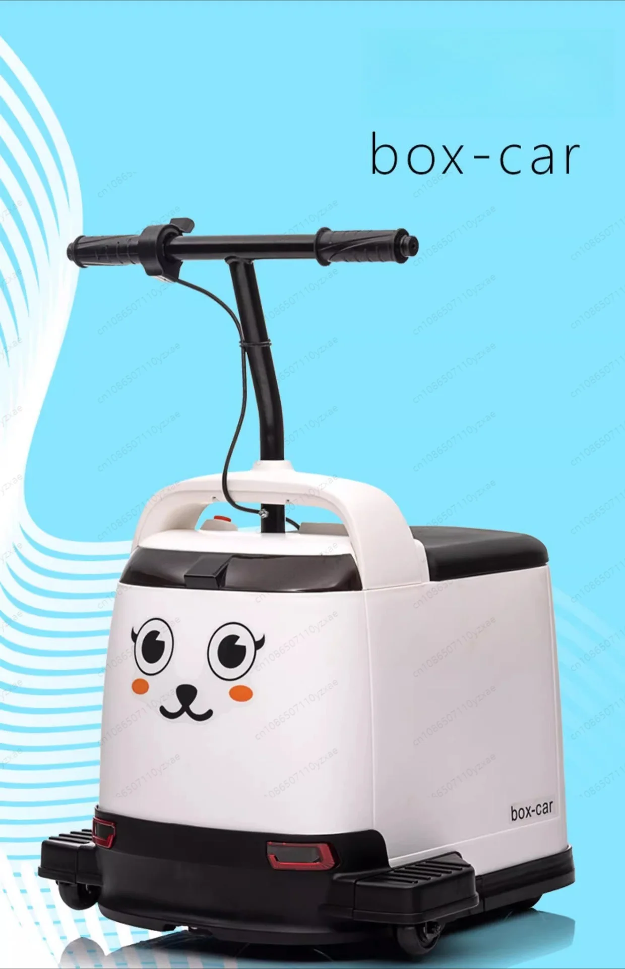 Cute Cartoon  Ride On Car Box-Shaped 4 Wheel  Toy Vehicle with Storage Seat Indoor Play Car