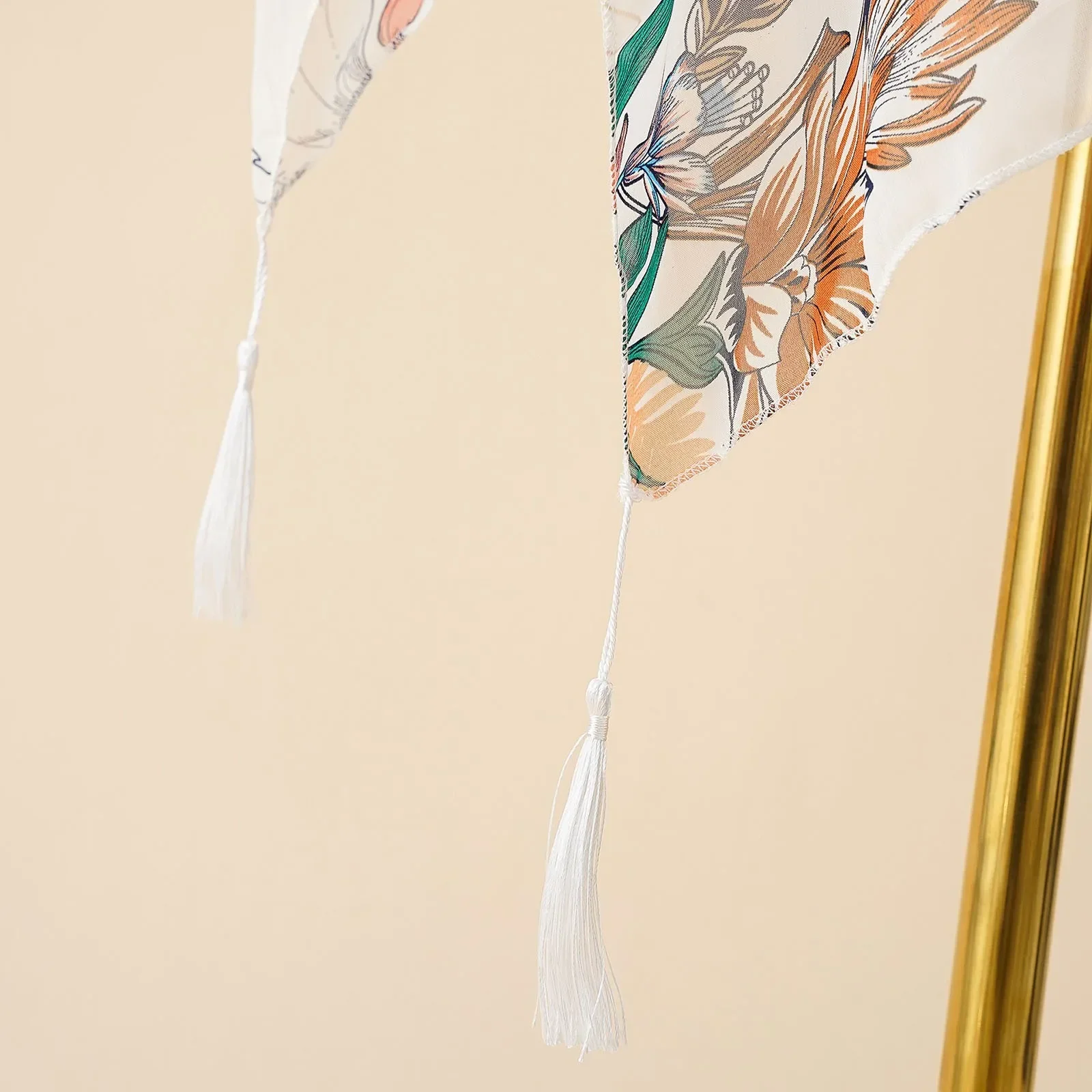 new Colorful Pattern Print Cover up Sheer Cardigan Tassels Sarongs Female Bathing Suit Swimwears Mid Length Sleeve vent Swimsuit