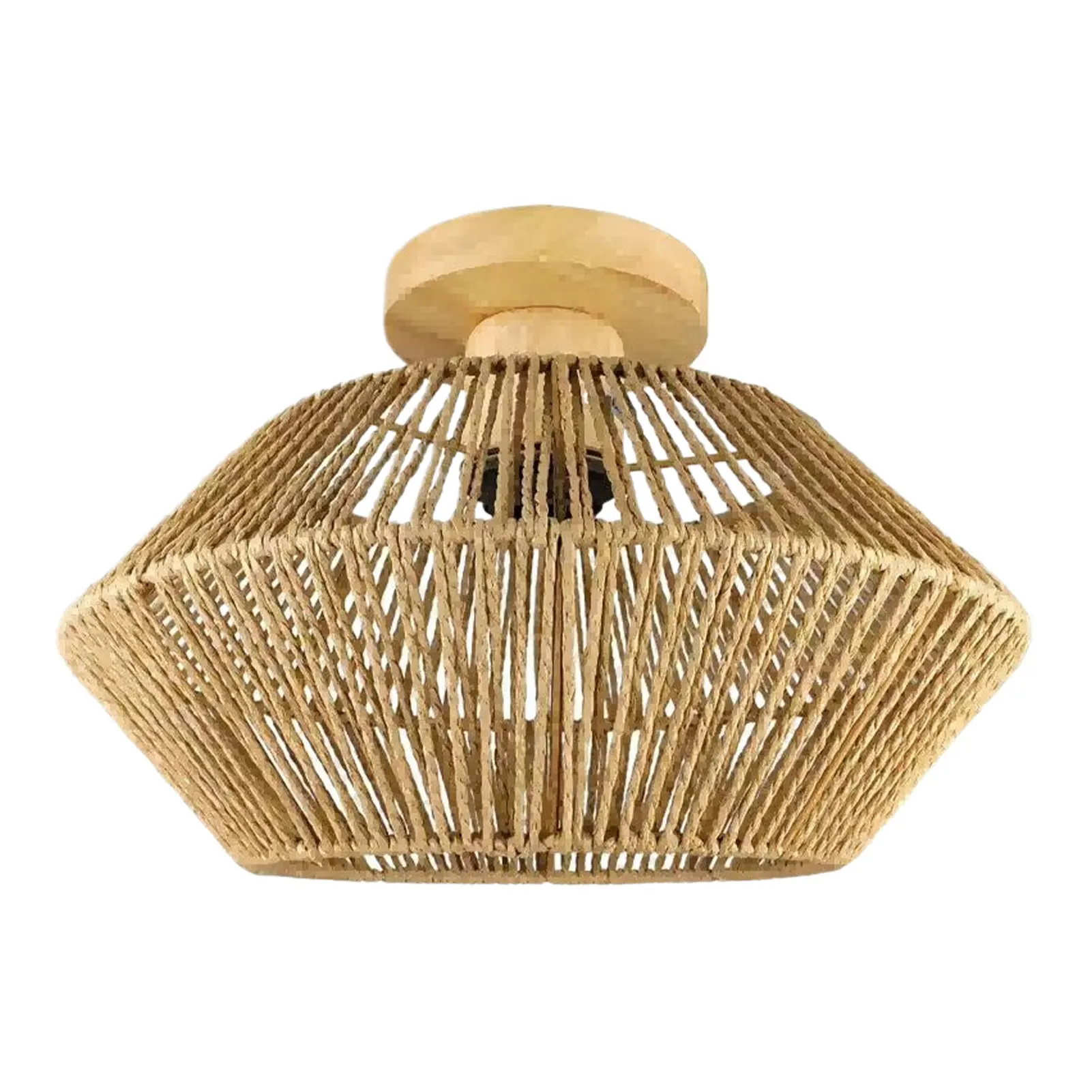 Contemporary Hand Woven Lampshade For Odorless Environment Combination Of Retro Rural Style
