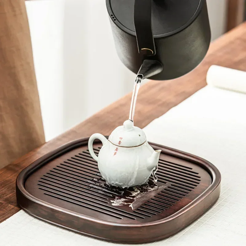 

GOOD Kitchen Gadget Tea Tray Kettle Coffeeware Teaware Office Serving Bamboo Tray Vintage Plate Madeira Tea Accessories JS