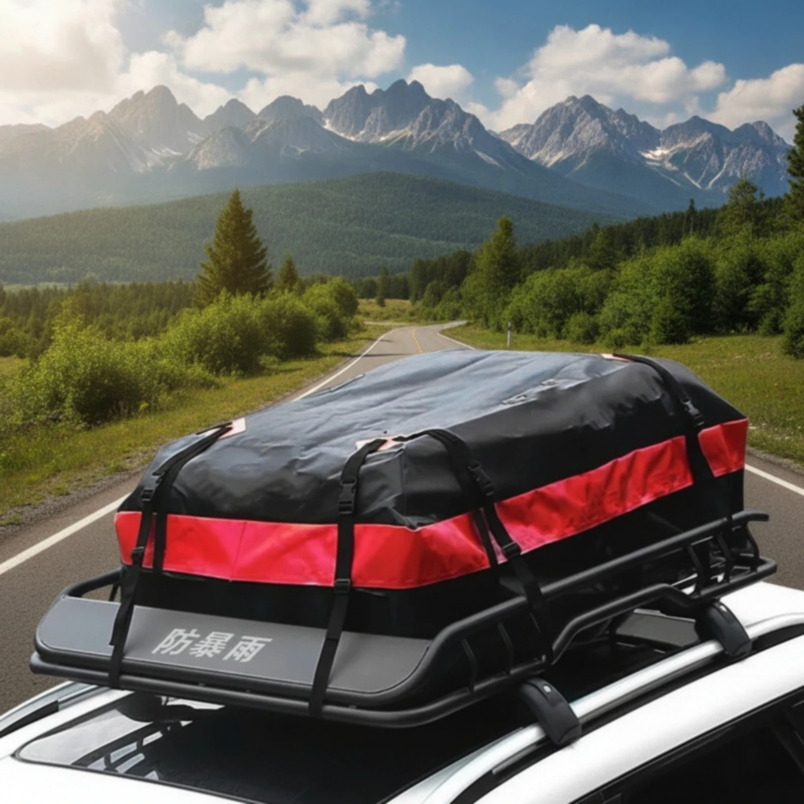 Car Roof Cargo Bag Foldable Car Roof Bag with Straps Rooftop Cargo Carrier Secure Extra Storage for Travelers, Road Trips