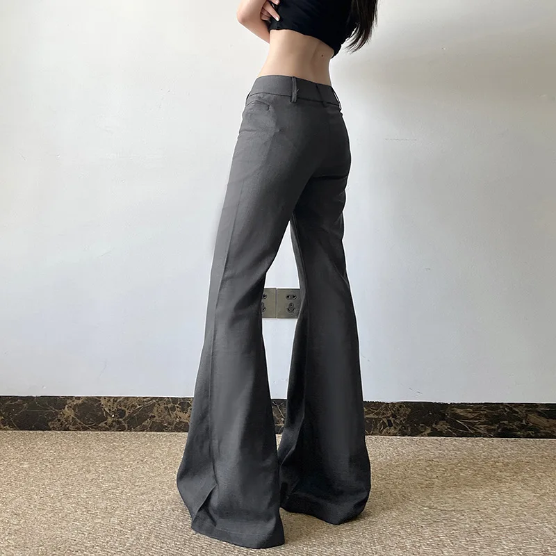 Zeyla – pantalon évasé à jambes droites pour femme, taille basse, bureau, coupe ample, Vintage, Style américain, décontracté, Chic, 2025