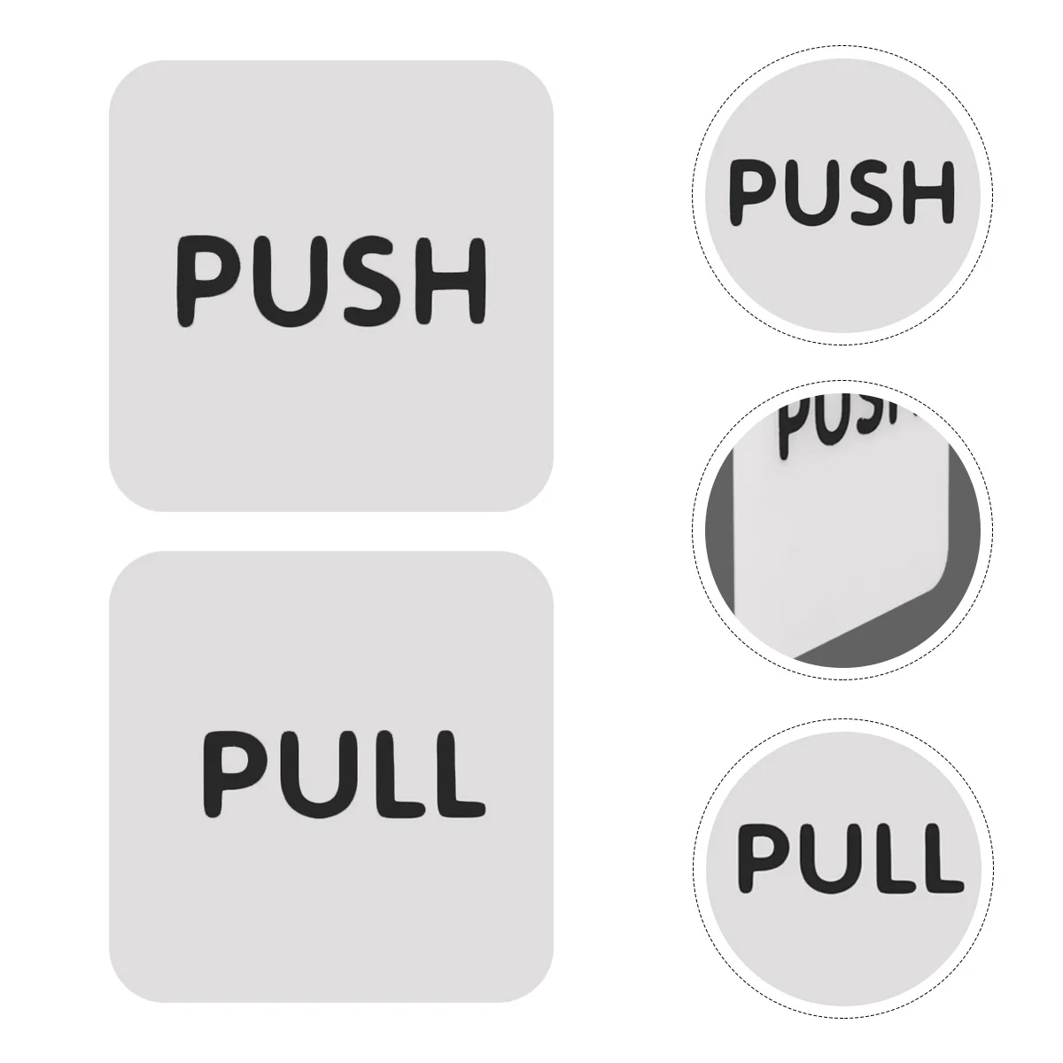 

1 Pair Push Pull Door Sticker White Self Adhesive Waterproof For Indoor Wall Glass Metal Plastic Surface Entrance Exit Sign For