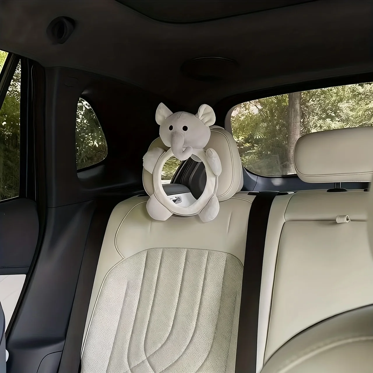 赤ちゃん象の形をした視覚トレーニングおもちゃ、ミラー付き、自己発見、運動能力の発達、柔らかい吊り下げ感覚遊び、車用