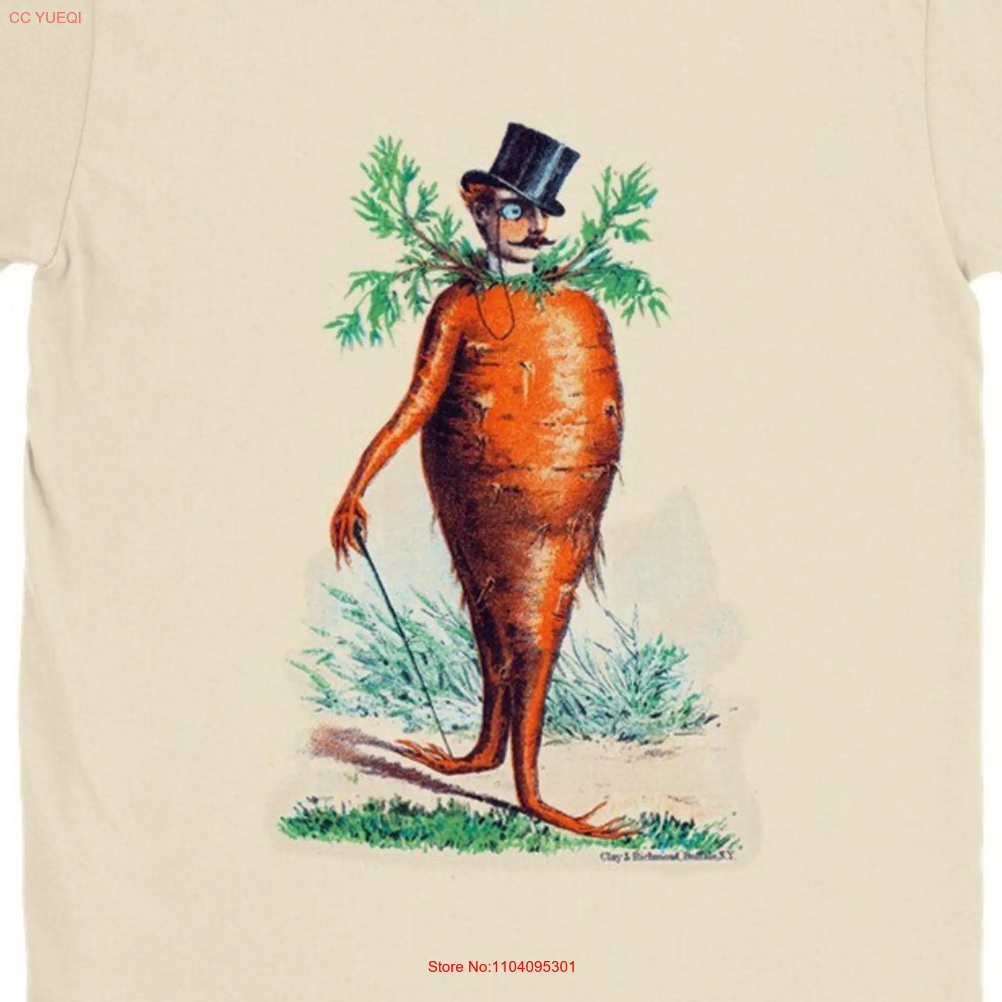 Victorian Carrot Man Funny T Shirt Classic Crewneck long or short sleeves