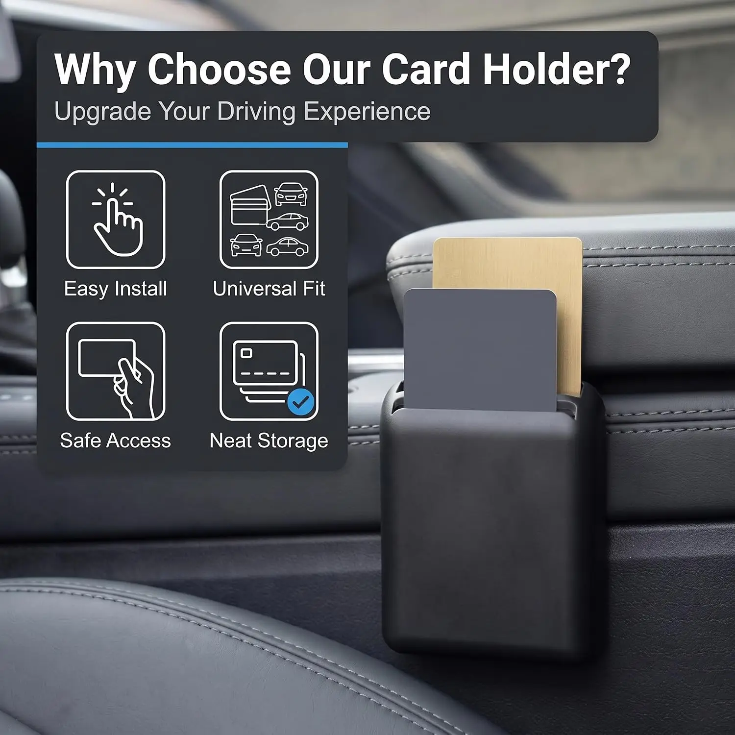 Multi-functional Car Visor Slot Box, Portable Storage Case, Car Card Organizer, Suitable for Sedans, SUVs, Trucks, and Pickups