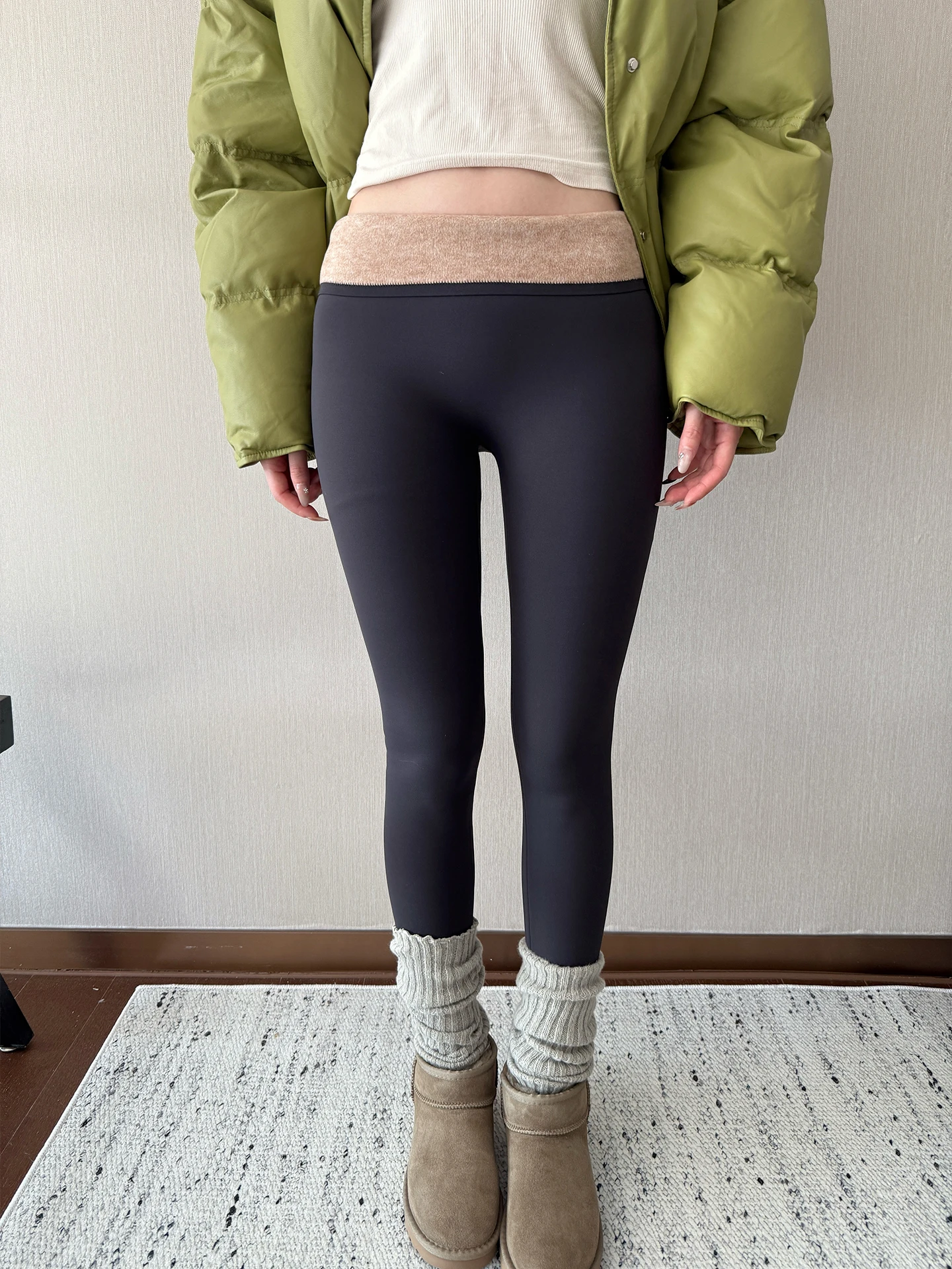 High Waist Thiened Camere Silk ark Skin Yoga Pants Women's Outerwear ey Winter New Sle Warm Base Layer Trousers