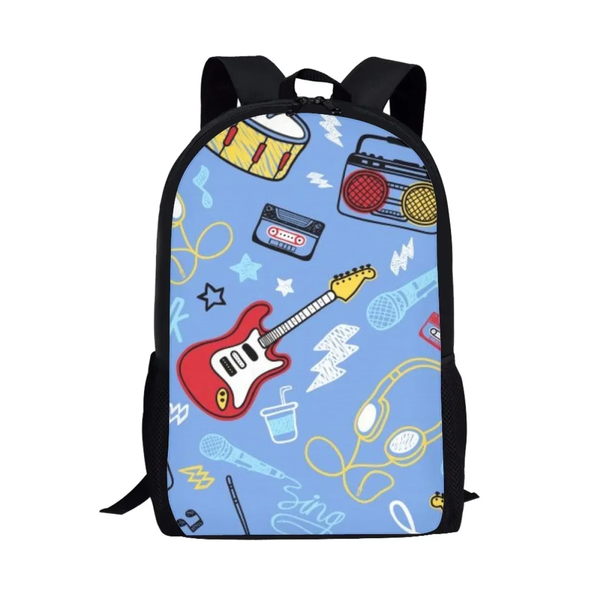 

Cartoon Musical Instrument Design Teenagers Student School Bag Daily Casual Backpack Boys Girls Book Bag Travel Storage Rucksack