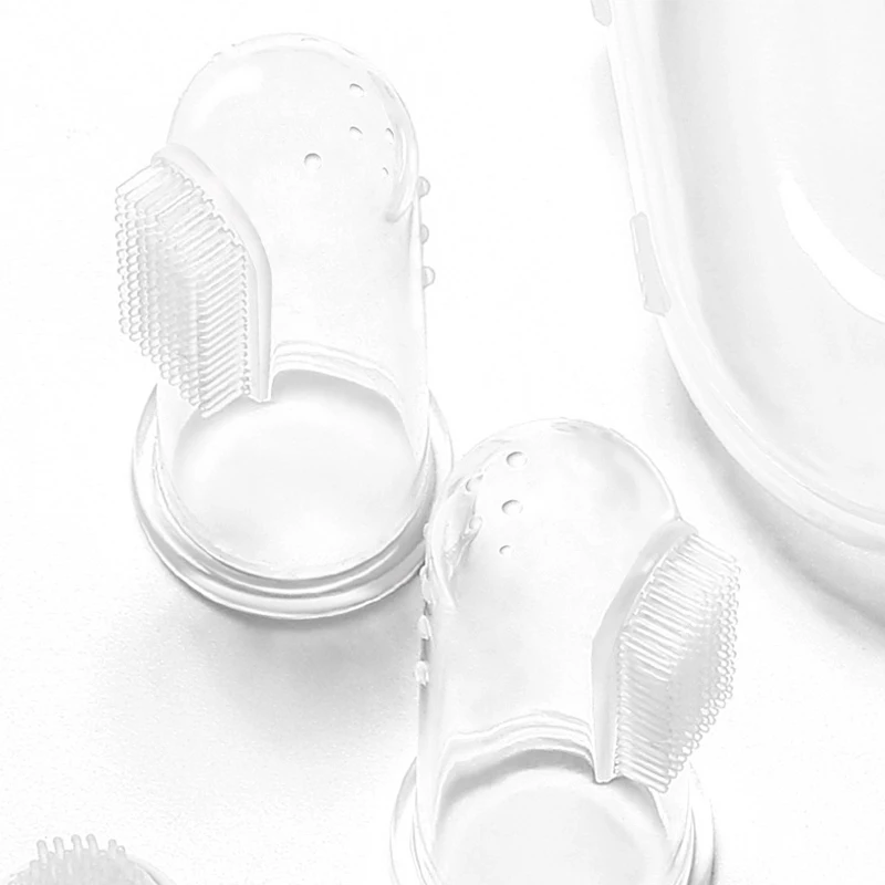 5Pcs Silicone Kids Finger Toothbrush Children Teeth Transparent Soft Infant Rubber Cleaning Brush Baby Dental Care Toothbrush - Image 5