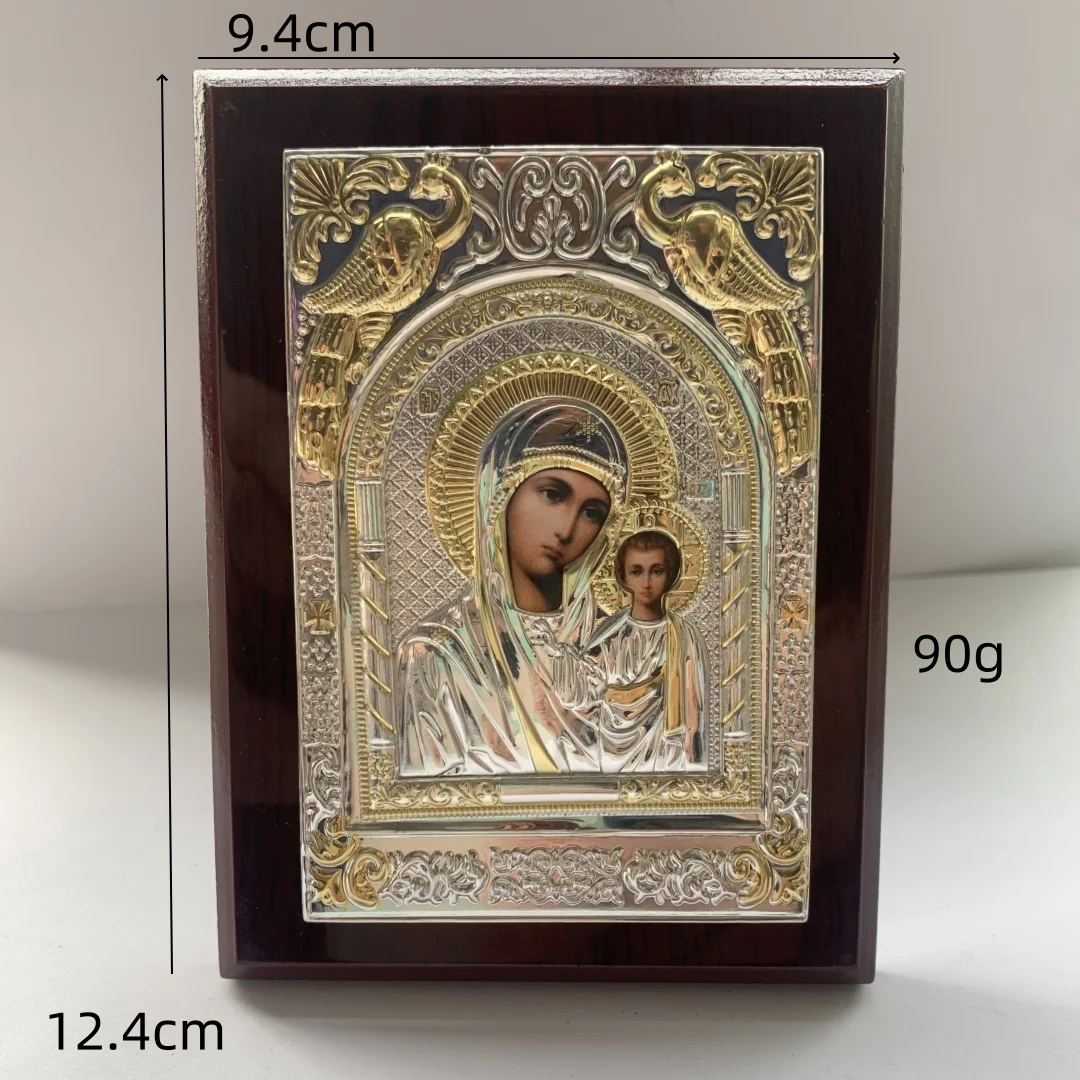 Orthodox Wooden Jesus & Mary Icon 6