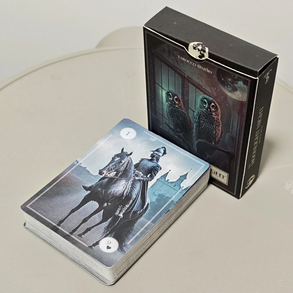 Jeu de cartes Oracle Lenormand The Moonlight Night, 9x6cm, 44 cartes, cartes de divination fantastiques gothiques, cartes en carton doublement gaufrées