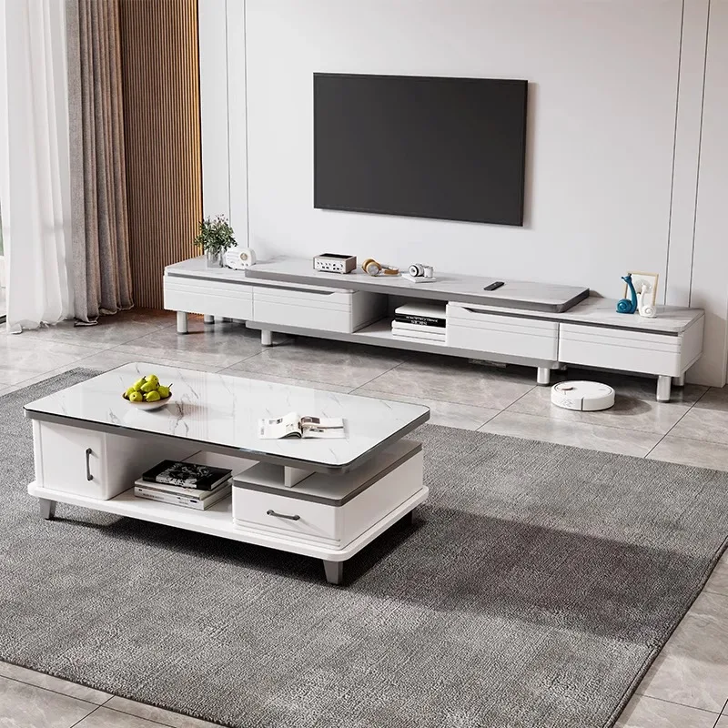 

TV cabinet living room home modern simple 2025 new small apartment telescopic floor coffee table TV cabinet combination