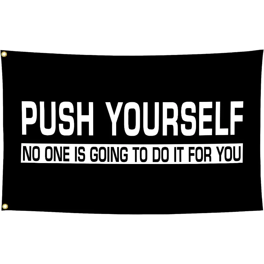 Discipline Inspirational Flag 3x5FT Push Yourself Motivational Banner for Gym Bedroom and Training Room