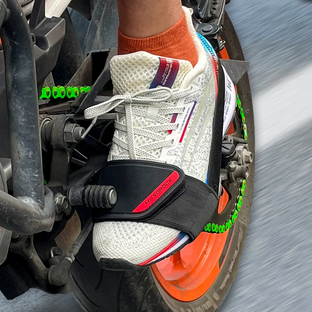 Motorcycle Gear Shift Shoe Cover Adjustable TPU Guard Pad with Anti-Slip Straps Universal Fit Accessories for All Boots & Shoes