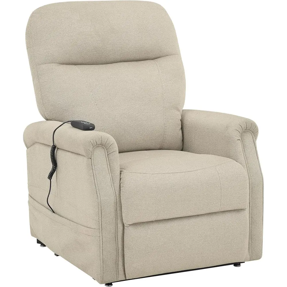 

Single Motor Lit Recliner Chair, Upholstered Fabric, 300lb Capacity, Steel Mechanism, Storage Pocket, Remote Control, Easy Assem
