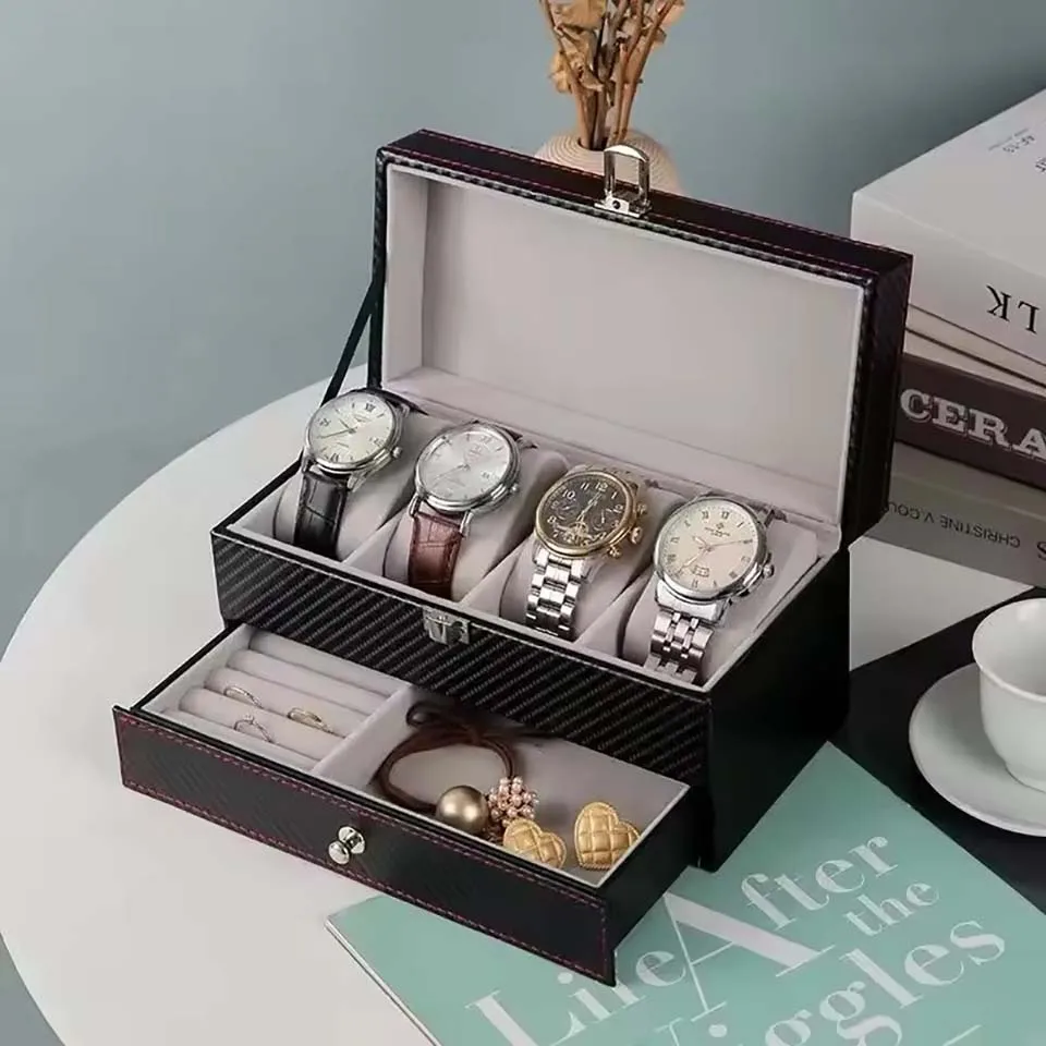 Leather Multi-Purpose Home Storage Box Small Objects Organizer Watch Case Jewelry Glasses Storage Gift Box for Men /Women ﻿