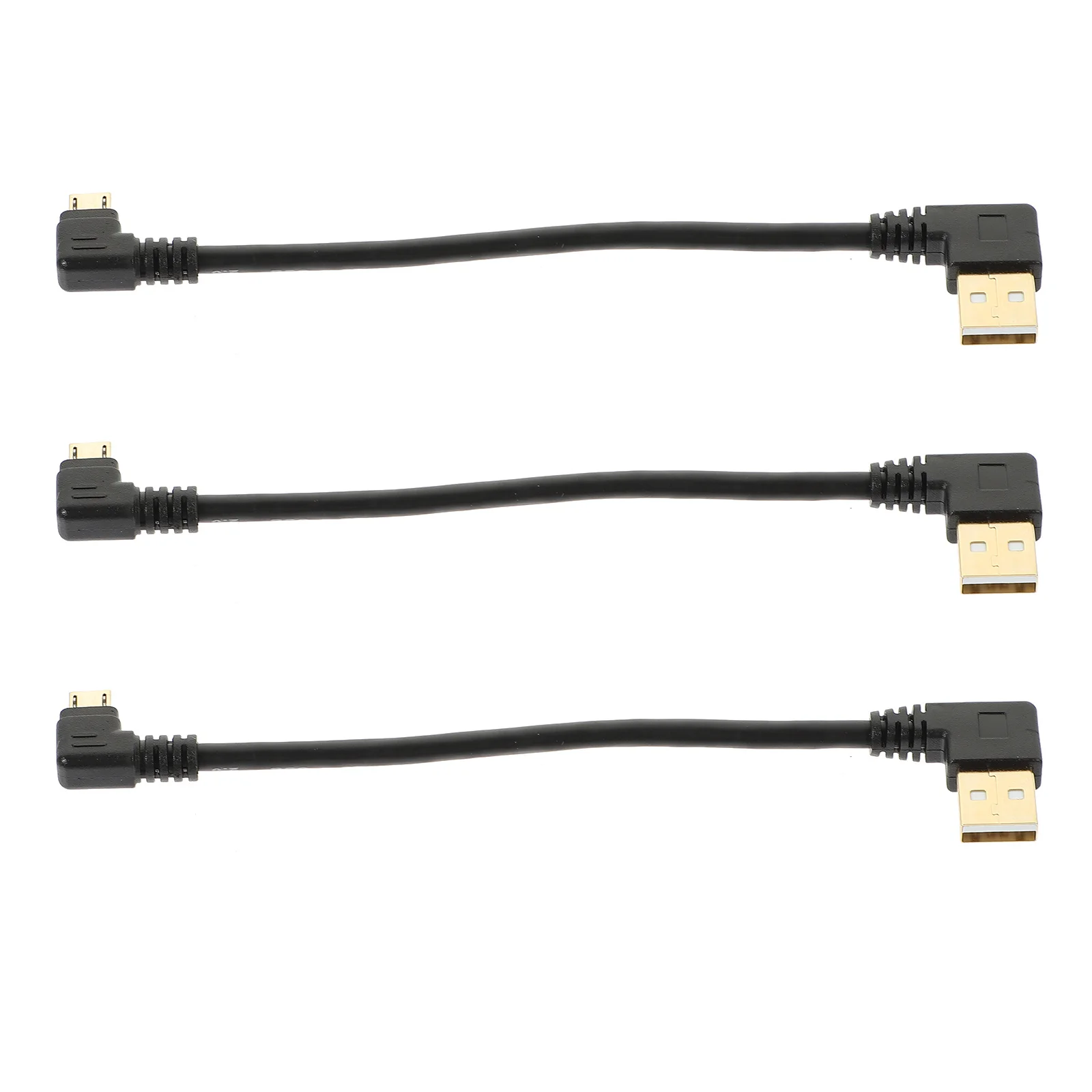 

3Pcs 90 Degree Micro USB Cable High Durability Rubber Material Angled Design for Stable Connection and Efficient Data Transfer