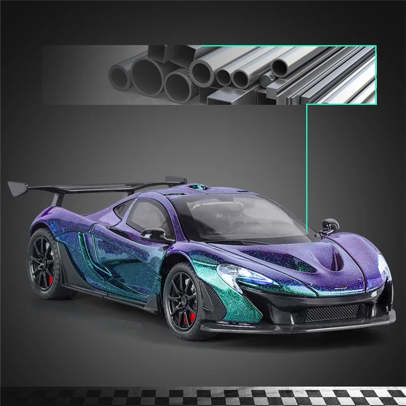 1/24 P1 GTR Alloy Sports Car Model Diecasts Metal Super Vehicles Car Model Simulation Sound Light Collection Childrens Toys Gift