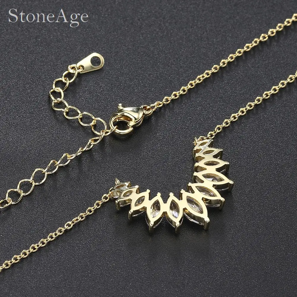 Auffällige Kristall-Tennis-Halsketten im Horse-Eye-Stil für Damen, außergewöhnlicher Luxus für Party und Hochzeit, Halskette, neuer Schmuck N407 – Detail 6