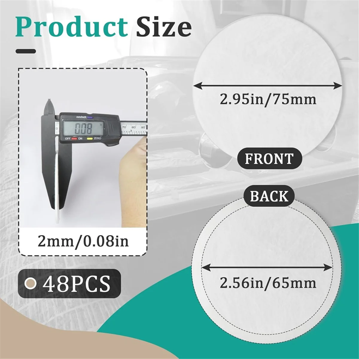 A20M 48Pcs 2.5inch Monotub Adhesive Filter Disks - 2MM Thick Monotub Filter Discs for Mushroom Growing Supplies -Mushroom Box