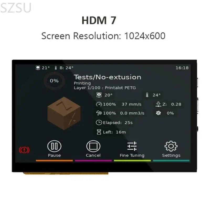 SZSU HDMI5 HDMI7 IPS Tela toque capacitiva 5 polegadas 7 polegadas resolução 1024x600/