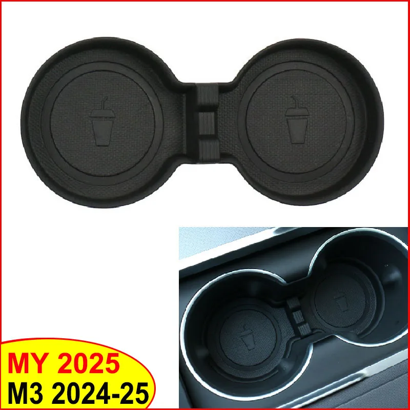 

Коврик для чашки с водой для Tesla New Model 3 Y Juniper Highland 2025 Мягкий силиконовый держатель для чашки на центральной консоли Вставка-органайзер Аксессуары