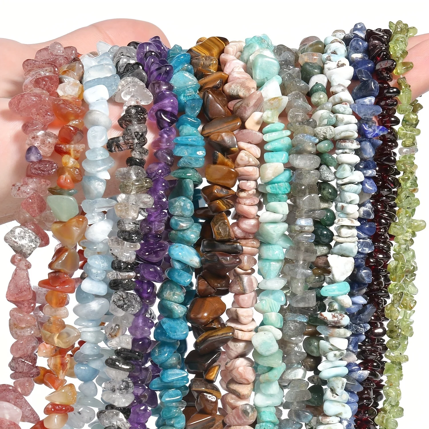 Irregular Stone Beads for Jewelry Making Natural Gems Larimar Tourmaline Amethyst Chip Gravel Freeform Necklace Bracelet