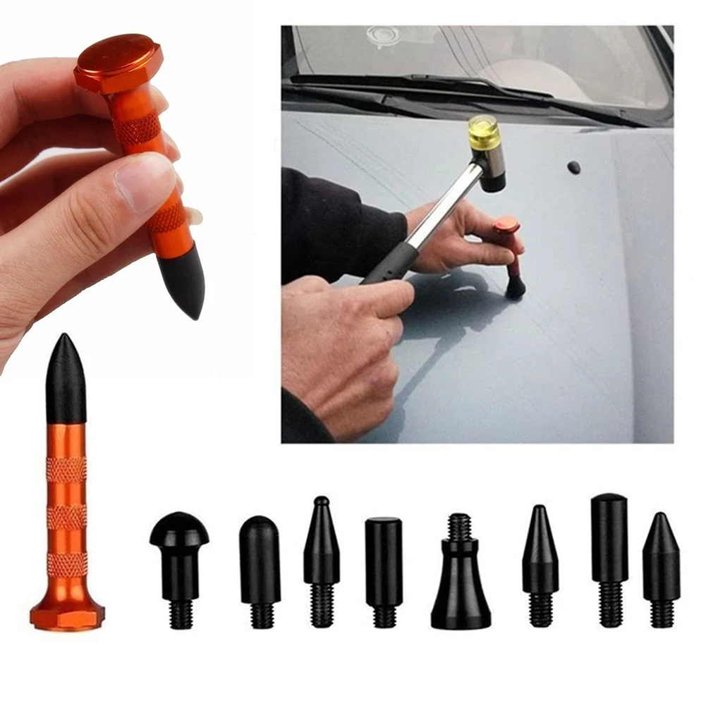 9pcs Car Body Dent Repair Tool Paintless Dent Repair Knockdown Pen Tools Tap Down Dent Removal Kits