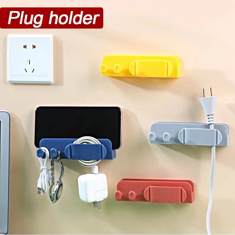 

Cable Organizer Clips Winder Cable Management Cord Plug Mobile Phone Holder Manager Fixed Clamp Wire Wall Mounted Storage Hook