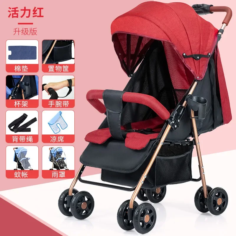 Poussette de Bébé Légère et Simple pour Enfant, Facile à Assis et à Utiliser, avec Parapluie