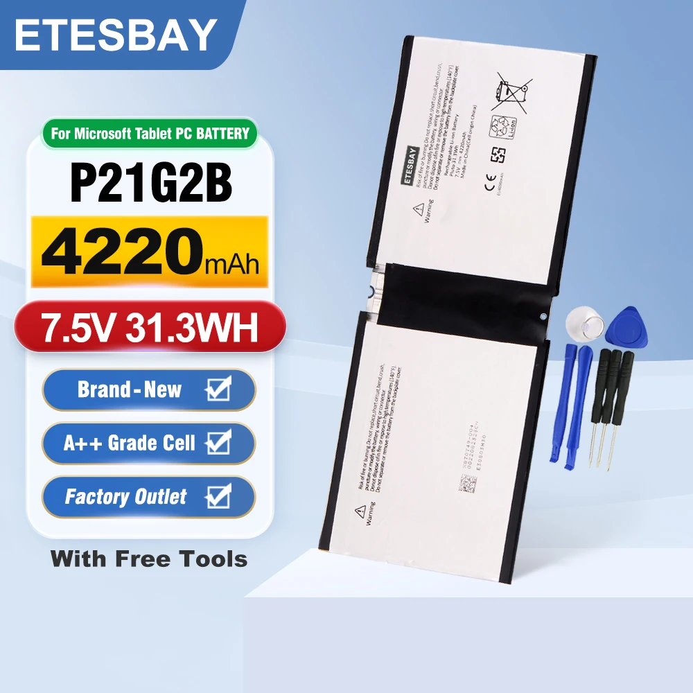 ETESBAY P21G2B Laptop Battery For Microsoft Surface RT 2 II RT2 10.6