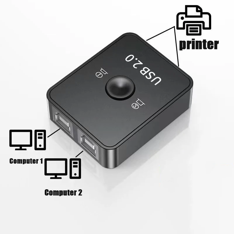 

Printer Sharing Switch Printer Splitter USB Switch Device for 2 Computers Connecting With 1 Printer Together