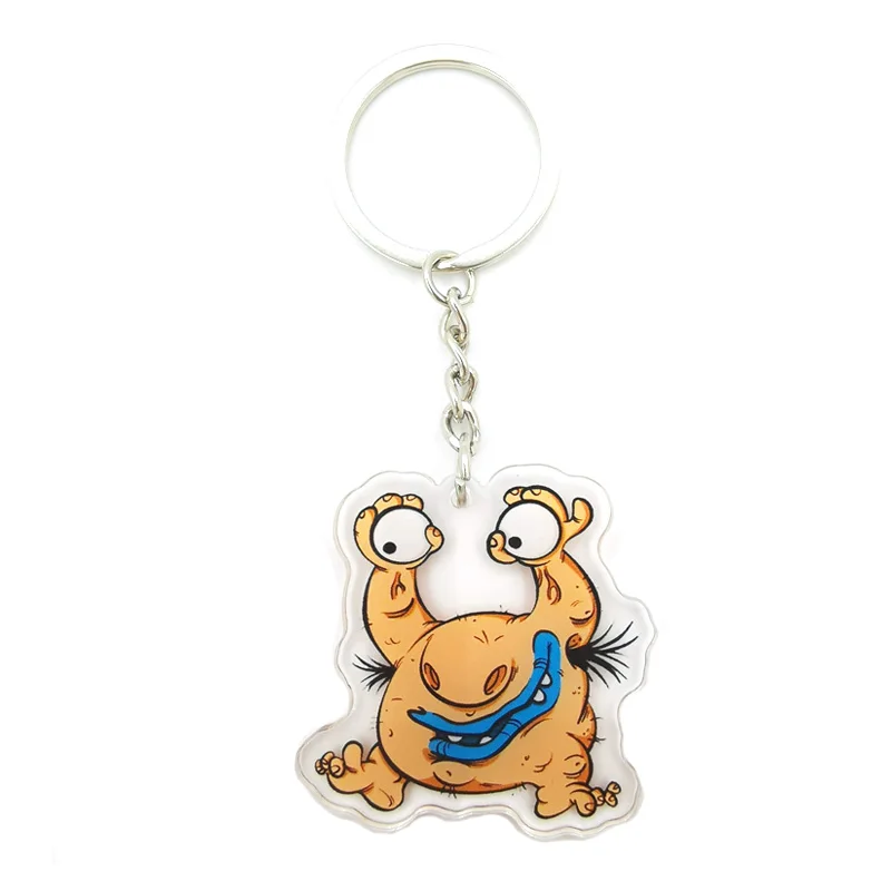 Ohh Real Monster Animation cartoon acrylic key chain transparent double-layer Acrylic Key Pendant creative dropping key chain