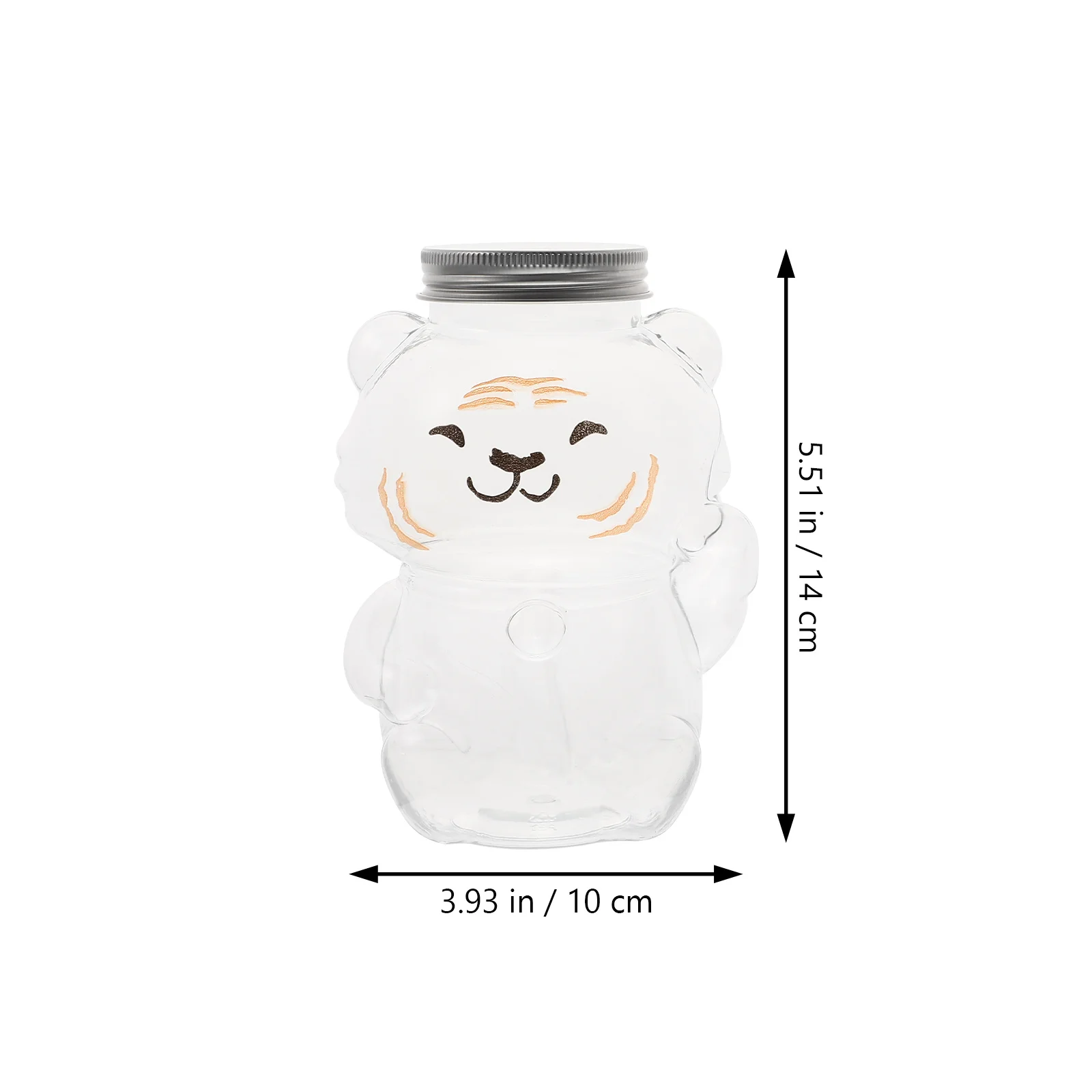 

6Pcs Cold Drink Bottles Creative Tiger Shape Transparent Drink Bottles Portable Juice Containers Leak Proof Food Grade