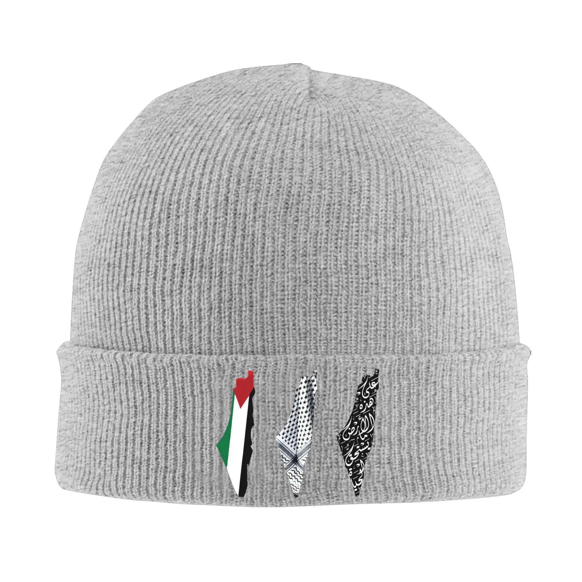 Map of Palestine The Palestinians Beanie Hats Knitting Hat Men Women Fashion Thermal Elastic Caps Spring Gym Graphic Bonnet Hats