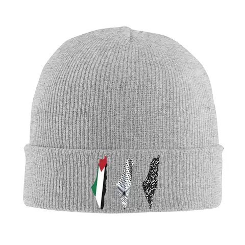 Carte de la Palestine les palestiniens Bonnet chapeaux tricot chapeau hommes femmes mode thermique élastique casquettes printemps gymnase graphique Bonnet chapeaux