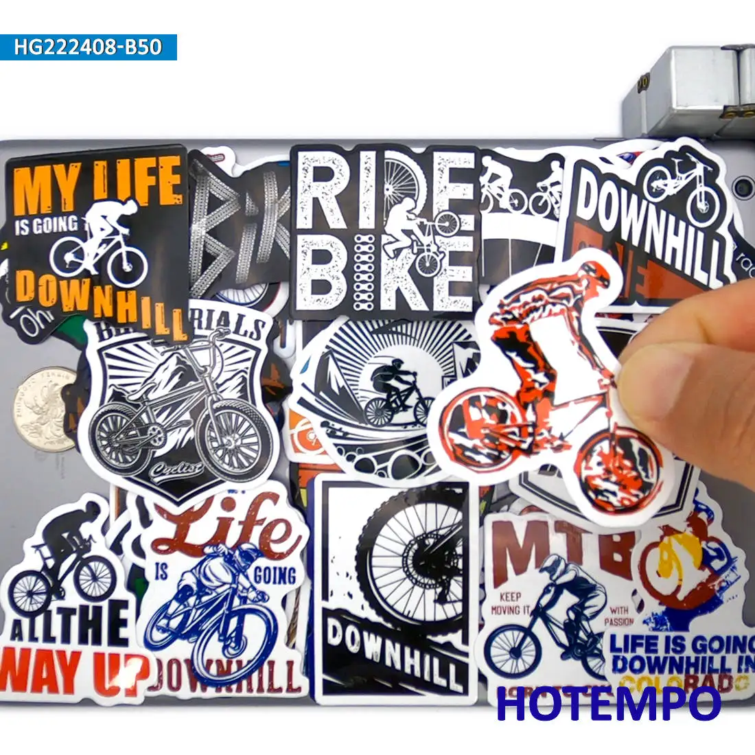 50PCS Mountain Bike MTB Downhill Race Extreme Sport Waterproof Sticker for Car Bicycle Luggage Phone Laptop Helmet Stickers Toys