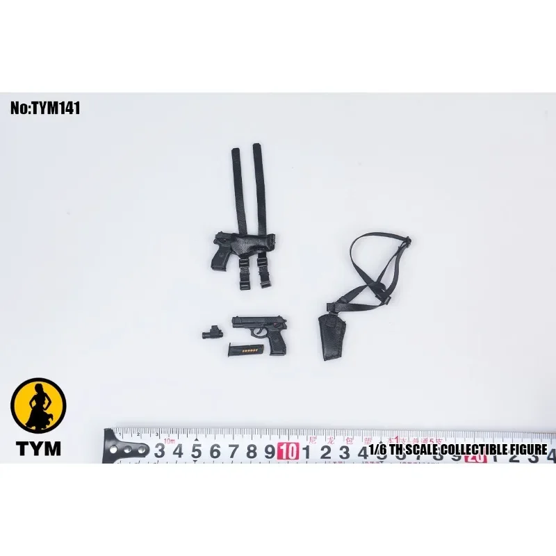 In Stock 1/6 Scale Gun Holster Shoulder/leg Hanging Gun Holster with Gun Model TYM141 for 12in Soldier Action Figure Doll